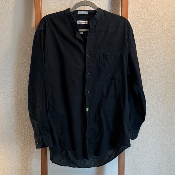 Pierre Cardin Black Casual Button Down 
Linen Shirt - Picture 1 of 5